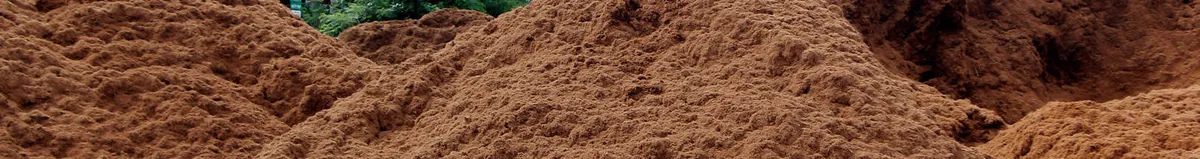 Piles of processed coir at a Botanicoir facility